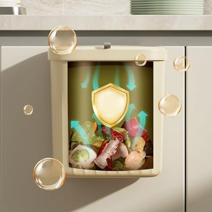 8.5L Wall Mounted Kitchen Trash Can Large Capacity Kitchen Garbage Cans with Lid Hanging Trash Bin for Bathroom Decor
