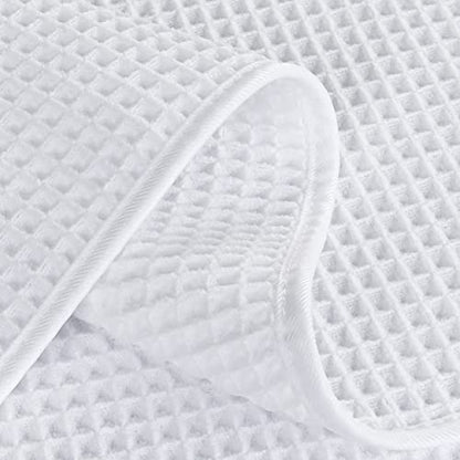 POLYTE 430 GSM Poly Blend Microfiber Quick Dry Waffle Hand Towel, 16x30 in | 4 Pack, Oversize, Lint Free, Quick Dry, Hanging Loop - color: White