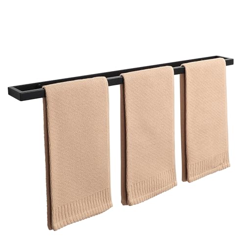 Alise 28 Inch Towel Bar,Towel Holder for Bathroom, Towel Racks for Lavatory,SUS304 Stainless Steel Hand Towel Hanger,Wall Mount Towel Rail,Matte Black - color: Black, size: 28-Inch