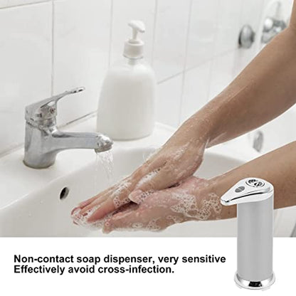250ML Touchless Soap Dispenser Automatic Liquid Hand Soap Dispenser (Silver) | silver abs automatic soap dispenser with pir sensor 250ml waterproof touchless operation for kitchen bathroom hotel school - color: Silver