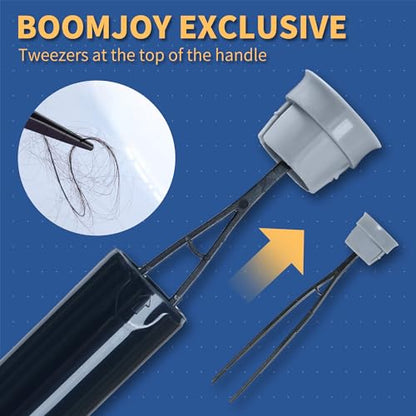 BOOMJOY Toilet Brush and Holder 2 Packs, Silicone Toilet Bowl Brush with Tweezers for Bathroom, RV Cleaning-Black & Grey - color: Black & Grey