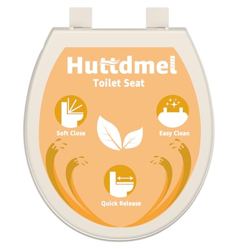 Toilet Seat Round 16.5 Inch with Quick Release-Quick Connect, Round Toilet Lid with Soft Close. PP Material Safe, Easy Clean and Install, Sturdy Accessories Never Loosen,2 Years Support, Almond - color: Almond, size: Round 16.5inch & Quick-Release
