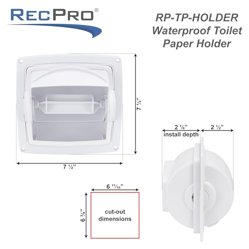 RecPro RV Toilet Paper Holder, Enclosed, Waterproof ABS