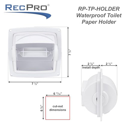 RecPro RV Toilet Paper Holder, Enclosed, Waterproof ABS