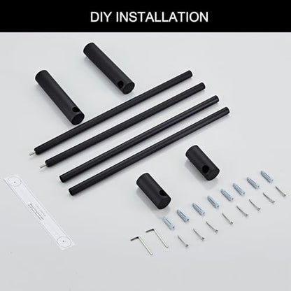 Towel Racks for Bathroom, NEWRAIN 30 inch Double Bath Towel Bar Wall Mounted, Stainless Steel Kitchen Towel Holder, Matte Black Towel Rod Towel Rail Hange - color: Matte Black, style: Double Bar