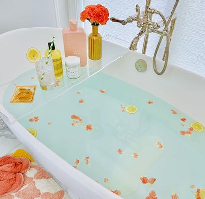 Anti Slip Bath Support – Stop Sliding in Bathtub – Silicone Body Stopper for Soaking Tubs – 44 Suction Cups – Luxury Bath Accessory, Dishwasher Safe - color: Frosted Glass