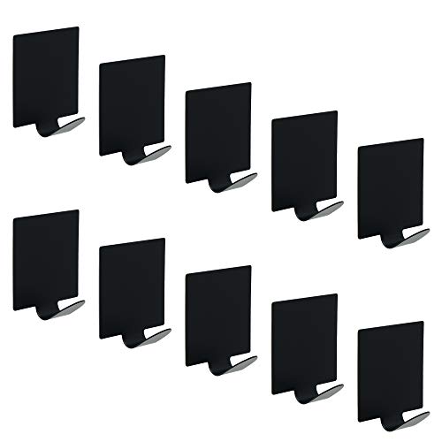 Alise 10 Pcs Self Adhesive Coat Hook Single Towel Clothes Hooks,Black | Key Hooks Utility Hooks for bathroom kitchen Wardrobe Window Glass Door Garage