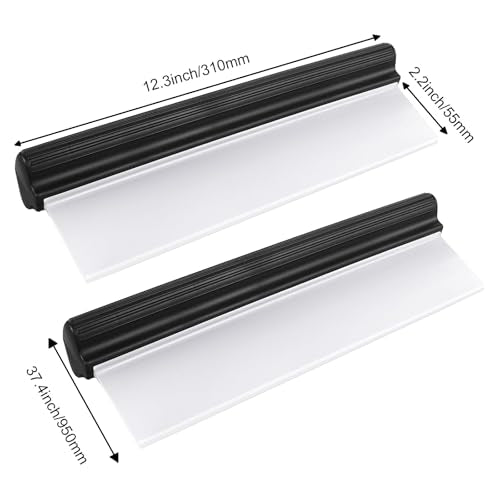 2pack 12inch Car Drying Squeegee Water Blade Universal Quick Drying Squeegee Wiper Flexible T-Bar Water Blade Silicone Squeegee for Car,Glass,Windshield,Bathroom Black Handle - color: Black