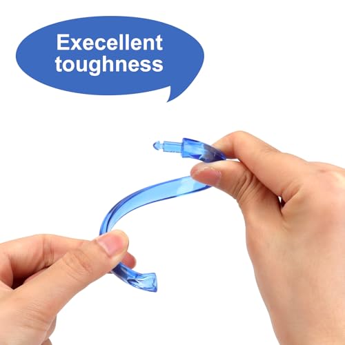 Blue Shower Curtain Hooks - 12 Pcs Circular Plastic Shower Curtain Rings for Bathroom - O Shaped Transparent Blue Shower Hooks Rings for Shower Curtain Rod - color: Transparent Blue