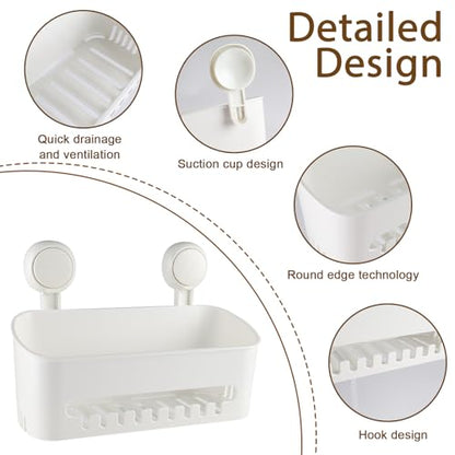 Bath Toy Storage Organizer,Kids Bathtub Toy Holder with Drain Holes,Shower Caddy for Bathtub,No Drilling Shower Caddy Suction Cup,Waterproof Storage Basket for Bathroom,Kitchen