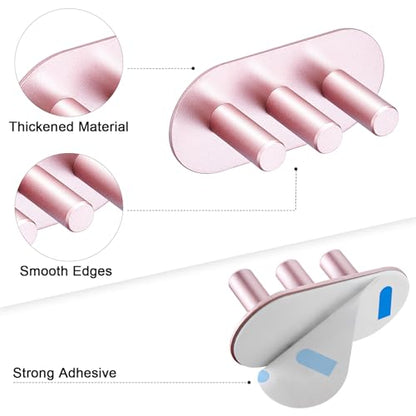 Electric Toothbrush Head Holder, Toothbrush Holders Wall Mounted, Adhesive Tooth Brush Head Holder Organiser, Electric Toothbrushs Holder, Shower Tooth Brushing Holder (Rose Gold, Small) - color: Rose Gold, size: Small