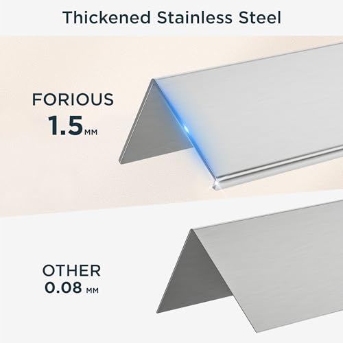 FORIOUS Toilet Paper Holder with Shelf, Commercial Toilet Paper Dispensers | Brushed Nickel | Wall Mount Bathroom Tissue Holder | SUS304 Stainless Steel Rustproof | Double Tissue Roll Holder - color: Stainless Steel