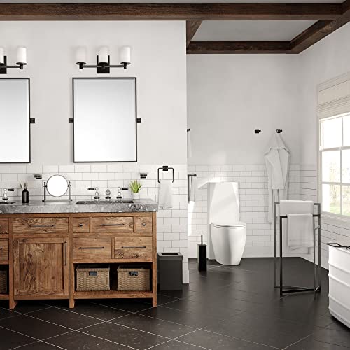 Gatco 4052MX Elevate Bathroom Towel Ring Holder, Matte Black , 6.13" Wide - color: Matte Black, style: Elevate