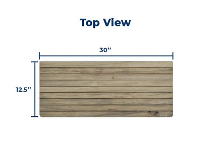 30" Wall Mounted Teak Wood Folding Shower Seat Bench | Wall Mounted, Teak Wood Construction, Folding Design, Shower Seat Bench for Bathroom Safety and Space Saving Use - size: 30"