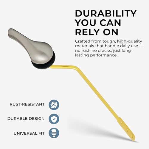 Qualihome Brushed Nickel Finish Side Mount Toilet Handle Replacement Kit, Universal Toilet Tank Flush Lever Fits Most Standard Side-Mount Toilet Tanks - color: Brushed Nickel