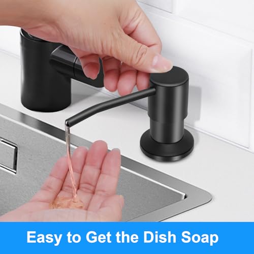 Soap Dispenser Kitchen Sink, Sink Soap Dispenser, 47" Extension Tube kit, Dish Soap Dispenser Pump, No Need More Refills (Black) - color: Black