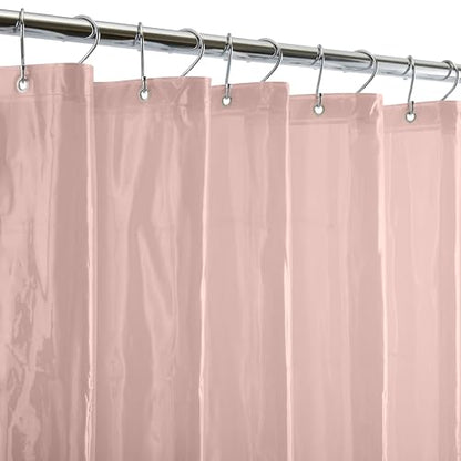 Bath Bliss PVC Heavy Weight Shower Curtain Liner | 4G | 70"x72" | Rust Resistant Copper Grommets | Magnetic Hem | Pink - color: Pink, size: 70"W x 72"L (Pack of 1)
