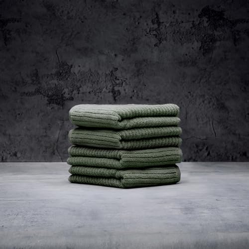 Luxury Performance 4-Piece Hand Towel Set | Patented Quick-Dry Tech | Ultra Soft | 16" W x 30" L | Moss (Green) - color: Moss, size: 4 Hand Towels