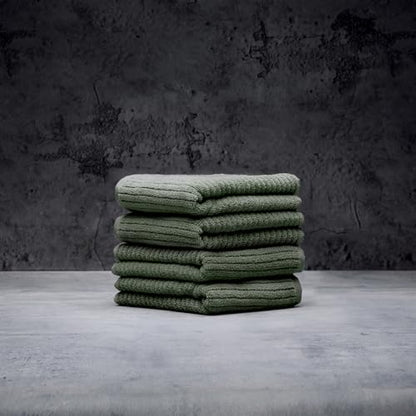 Luxury Performance 4-Piece Hand Towel Set | Patented Quick-Dry Tech | Ultra Soft | 16" W x 30" L | Moss (Green) - color: Moss, size: 4 Hand Towels