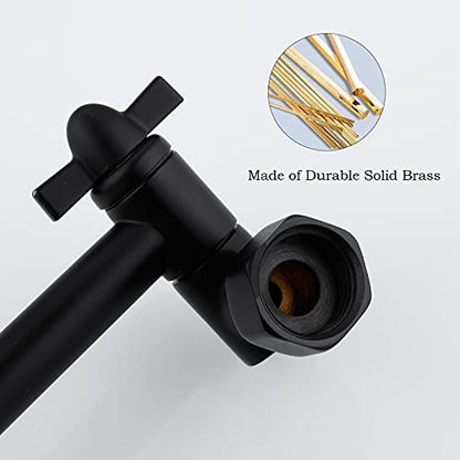 10 Inch Matte Black Shower Arm, Easy to Install, Durable Solid Brass Black Shower Head Extension Arm with Lock Joints - color: Matte Black, size: 10 Inch