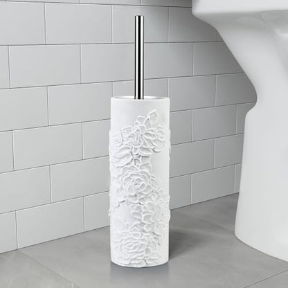 Toilet Brush and Holder Set for Bathroom, Stylish and Durable Cleaning Tool with Modern Design, Compact for Efficient Cleaning - style: 3D Floral