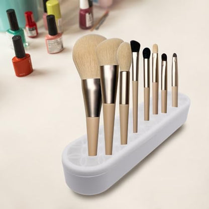 1Pcs White Makeup Brushes Holder Silicone Make Up Brush Holder Stand Makeup Vanity Brush Holders for Painting Pen Brushes Nail Clippers Drill Pens Ruler Sewing Craft Tools - color: White