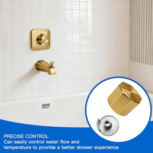All Metal Replacement for Moen Tub/Shower Lever Handle, Compatible with Moen Posi Temp Shower Handle and for Cartridge,Single Handle Faucets for Adjust Water Volume and Temperature,Knob Gold - color: Knob Gold