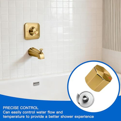 All Metal Replacement for Moen Tub/Shower Lever Handle, Compatible with Moen Posi Temp Shower Handle and for Cartridge,Single Handle Faucets for Adjust Water Volume and Temperature,Knob Gold - color: Knob Gold