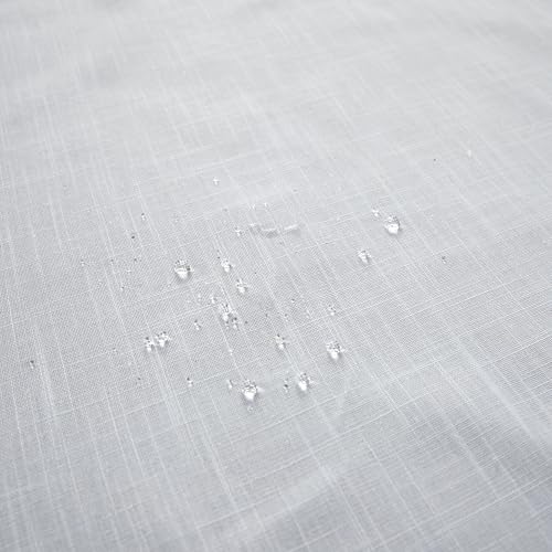 KOUFALL White Waterproof Linen Fabric Shower Curtain 54x72 Inch Length - color: White, size: 54"W x 72"L (Pack of 1)