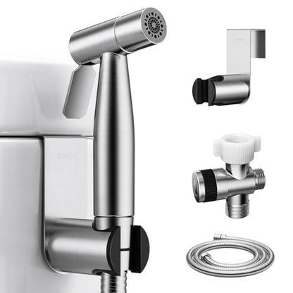 JOMOO Bidet Sprayer for Toilet, 304 Stainless Steel Handheld Bidet Sprayer for Toilet with 47" Bidet Hose, Adjustable Water Pressure Jet Spray for Toilet & Shattaf for Personal Hygiene, Cloth Diaper