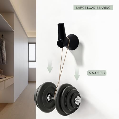 AVICCI 5 Pack Towel Hooks Matte Black Coat Hooks, Zinc Alloy Heavy Duty Bathroom Hooks Wall Mounted for Robes & Towels Hand Towel Hook Holder Kitchen, Bathroom Accessories - color: Matte Black