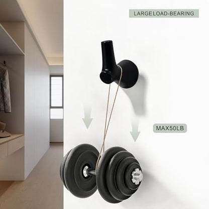 AVICCI 5 Pack Towel Hooks Matte Black Coat Hooks, Zinc Alloy Heavy Duty Bathroom Hooks Wall Mounted for Robes & Towels Hand Towel Hook Holder Kitchen, Bathroom Accessories - color: Matte Black