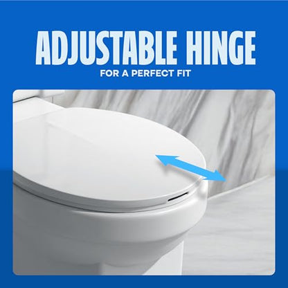 HIGHCRAFT Premium Round Toilet Seat with Adjustable Hinges - Molded Plastic Toilet Seat - Fits Standard Round Toilets - Round Seat in White - color: White, size: Round
