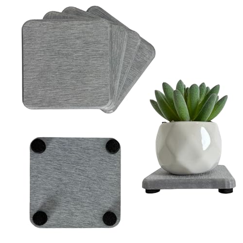 NiuYichee 4PCS Water Absorbent Stone Coasters, Quick-Drying Diatomite Soap Dish, Stone Soap Trays for Kitchen & Bathroom Sink, 3.15 x 3.15in, Grey - color: Grey