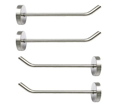 Brushed Stainless Steel Single Heavy Duty Long Coat Hook Robe Hanger Wall Mount Hook, Fit for Kitchen,Bedroom,Living Room, Bathroom,Closets and Garage Storage (4-2/3", 4 PCS) - size: 4-2/3" , 4 PCS