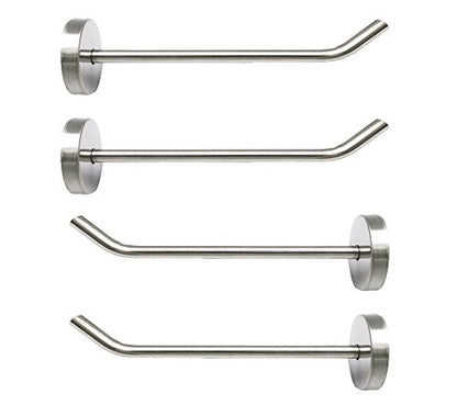 Brushed Stainless Steel Single Heavy Duty Long Coat Hook Robe Hanger Wall Mount Hook, Fit for Kitchen,Bedroom,Living Room, Bathroom,Closets and Garage Storage (4-2/3", 4 PCS) - size: 4-2/3" , 4 PCS