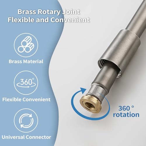TRIPHIL Kink-free Silicone Shower Hose, 118" Extra Long Flexible Handheld Shower Head Hose Replacement, Anti-Explosion Long Last for RV with Brass Insert and Nut, Brushed Nickel - color: Brushed Nickel, size: 118 Inch