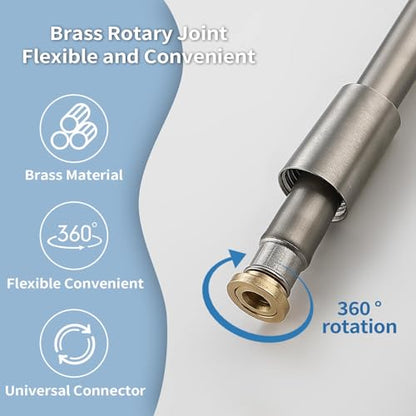 TRIPHIL Kink-free Silicone Shower Hose, 118" Extra Long Flexible Handheld Shower Head Hose Replacement, Anti-Explosion Long Last for RV with Brass Insert and Nut, Brushed Nickel - color: Brushed Nickel, size: 118 Inch