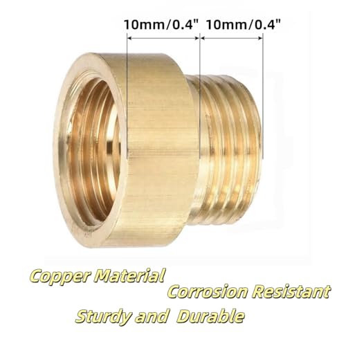 Shower Head Extension Arm, 2 Pack Brass G1/2 Male to G1/2 Female Thread 20mm Length Pipe Fitting Coupler Copper Shower Head Extender with 8M PTFE Pipe Sealant Tape - style: 20mm