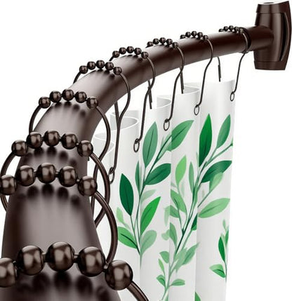 Curved Shower Curtain Rod for Bathroom, 40-72 Inches Adjustable Shower Rod | Rustproof Shower Curtain Rod with Rotating Brackets for Extra 30% Large Shower Space, 0.9MM thickness, Need to Drill, Bronze - color: Bronze