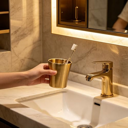 COLLBATH Stainless Steel Mouthwash Cups - 180 Ml/10.98 Inch Tumbler Cup for Bathroom, Bathroom Brushing Mug Home Counter Organizer