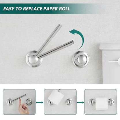Hoimpro Wall Mounted Rustproof Chrome Toilet Tissue Paper Holder Bathroom Accessories Toilet roll Paper Hanger - color: Polished Chrome