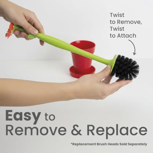 Vigar Flower Power Toilet Brush and Holder Set, House and Bathroom, Red | Toilet Bowl Cleaner, Daisy-Shaped Handle, Flowerpot Base and Saucer, for House and Bathroom - color: Red