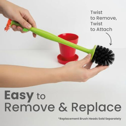 Vigar Flower Power Toilet Brush and Holder Set, House and Bathroom, Red | Toilet Bowl Cleaner, Daisy-Shaped Handle, Flowerpot Base and Saucer, for House and Bathroom - color: Red