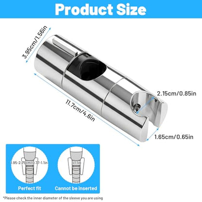 Shower Head Holder for Slide Bar - Universal Adjustable 0.77-1.1in /19-27mm | Hand Shower Wand Holder Bracket - 360 Degree Rotation Sprayer Showerhead Holders with Hanging Bathroom Replacement