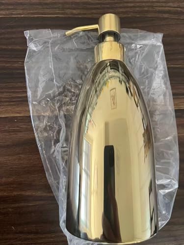 304 Stainless Steel Soap Dispenser 16oz Rust-Proof Liquid Soap Pump Bottle for Kitchen or Bathroom Countertop Hand Dish Lotion Leak-Proof (Polished Gold) - color: Polished Gold