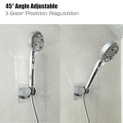 Strong Adhesive and Waterproof Shower Head Holder, Adjustable Handheld Shower Holder Wall Mount Shower Bracket (Silver - 1 Pack) - style: Silver - 1 PACK