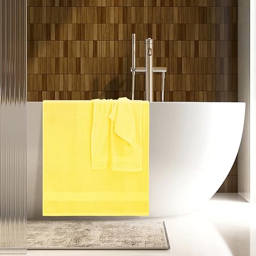 Belizzi Home 8 Piece Towel Set 100% Ring Spun Cotton, 2 Bath Towels 27x54, 2 Hand Towels 16x28 and 4 Washcloths 13x13 - Ultra Soft Highly Absorbent Machine Washable Hotel Spa Quality - Lime Yellow - color: Lime Yellow, size: 8 Piece Towel Set