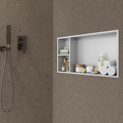 Stainless Steel Shower Niche No Tile Needed 24" X 12", Recessed Wall Niche Bathroom Shelf, Niche for Shower Wall, Shampoo Storage Organizer for Bathroom Storage - Silver
