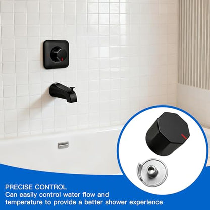 All Metal Replacement for Moen Tub/Shower Lever Handle, Compatible with Moen Posi Temp Shower Handle and for Cartridge,Single Handle Faucets for Adjust Water Volume and Temperature,Knob Black - color: Knob Black
